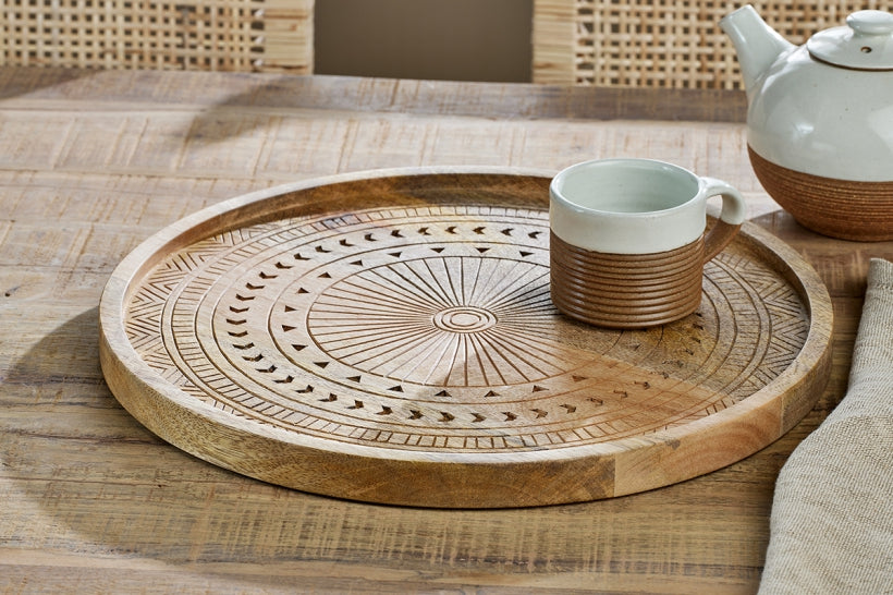 Namuna Mango Wood Tray Round By Nkuku