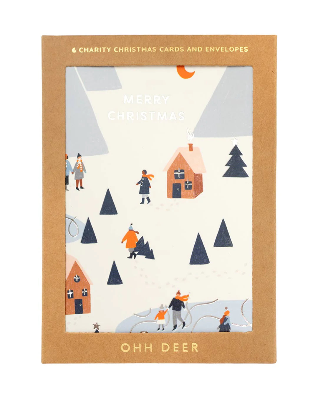 Ski Houses Christmas Charity Card Pack of 6