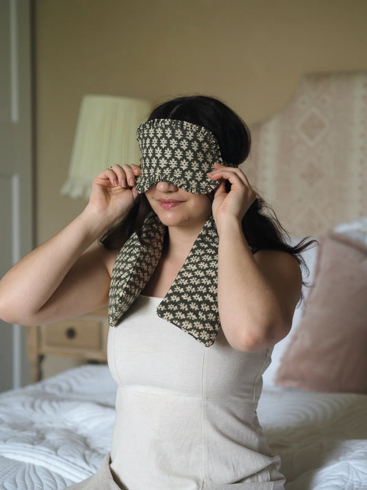 Blockprint Eye Mask in Forest By Morgan Wright