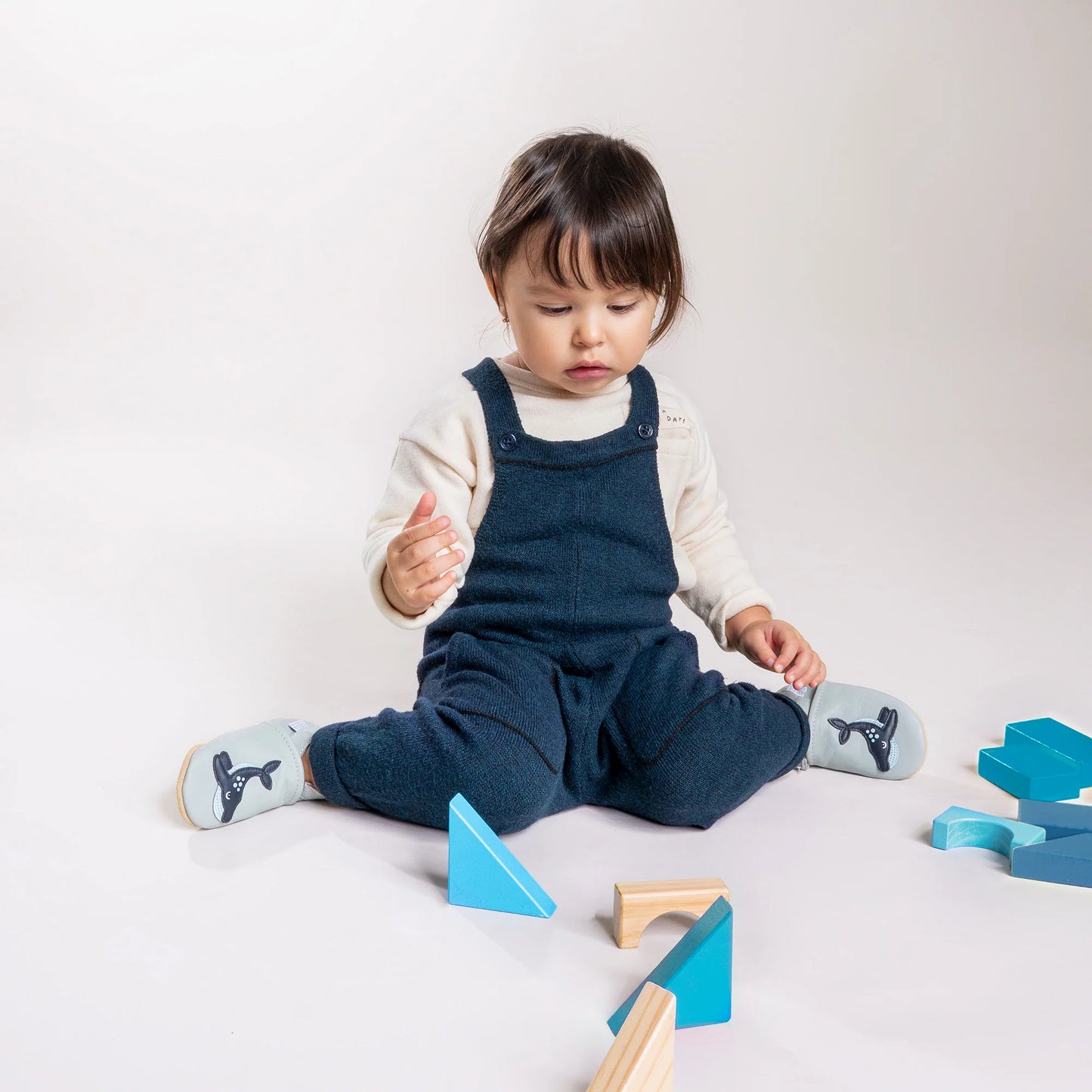 Soft Baby Moccasins Shoes with Whale Design By Olea