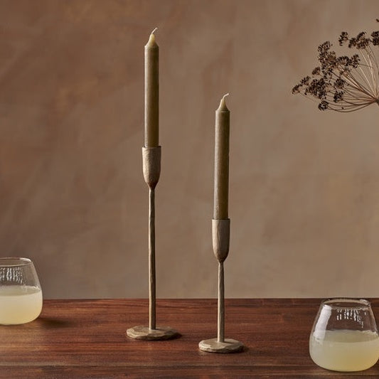 Rustic Soy Blend Dinner Candle - Olive Green