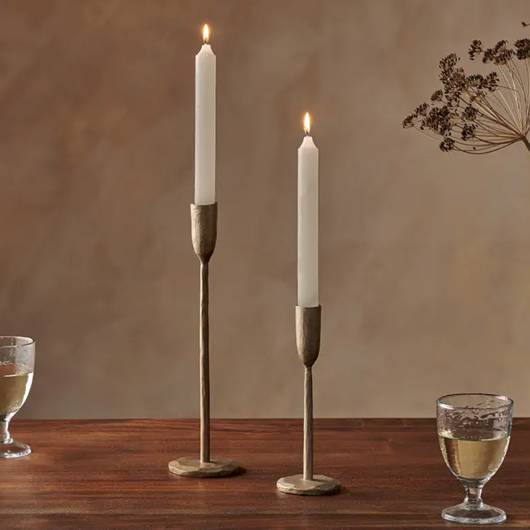 Rustic Soy Blend Dinner Candle - White 
