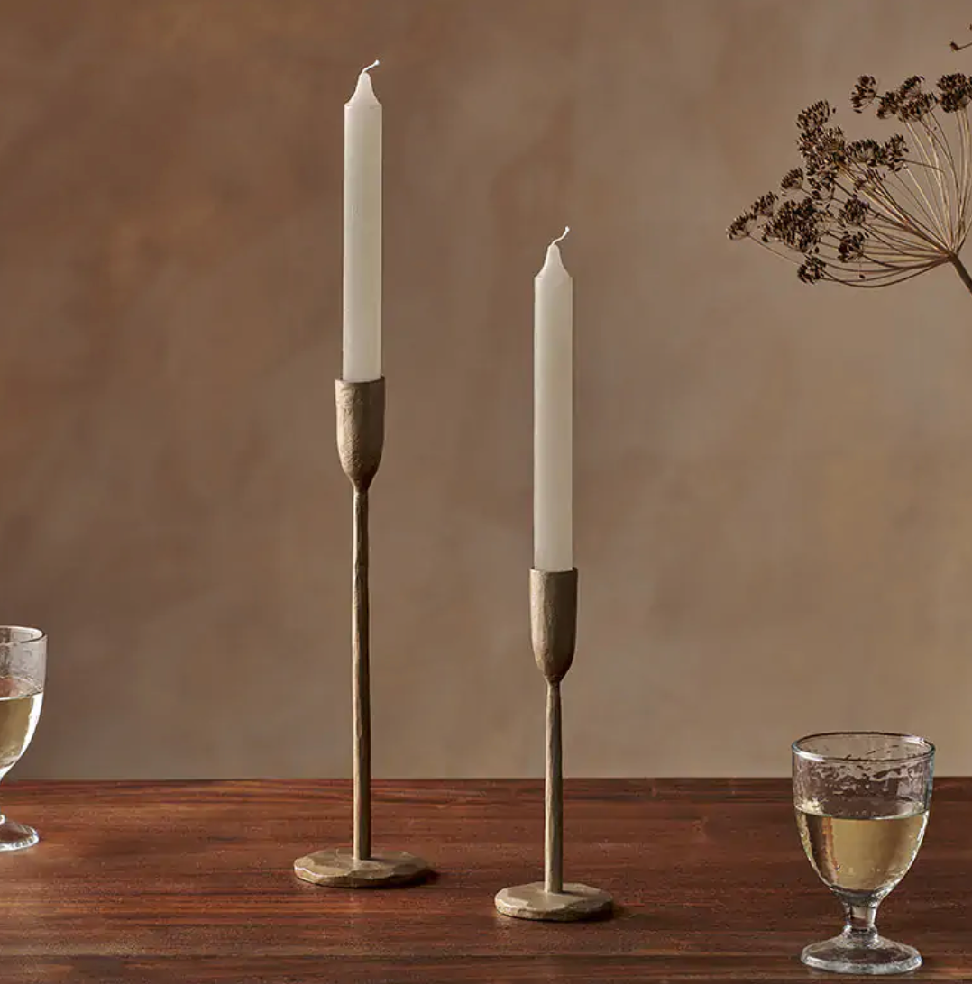 Rustic Soy Blend Dinner Candle - White 
