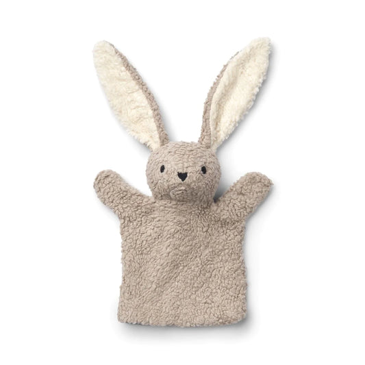 Liewood Herold Rabbit Hand Puppet in Pale Grey