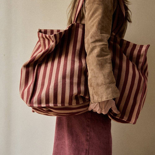 Garance Stripes Cotton Weekend Bag By Gabrielle Paris