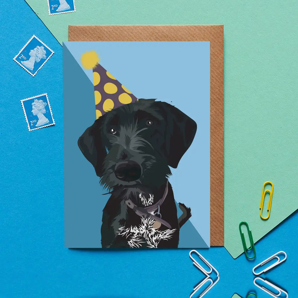 Waffle The Terrier Dog Greeting Card By Lorna Syson