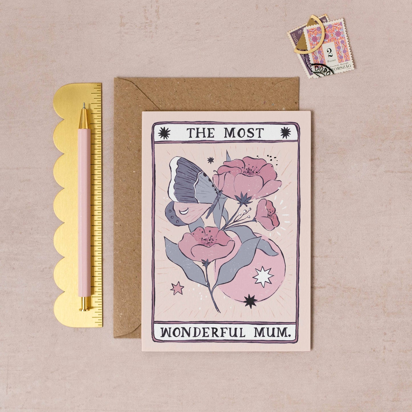 Tarot Flower Mum Card By Sister Paper Co