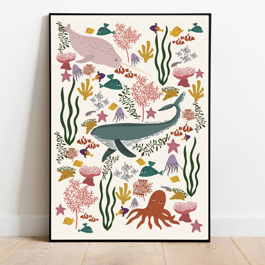 Children's Scandi Under The Sea Art Print By Abel and the Label
