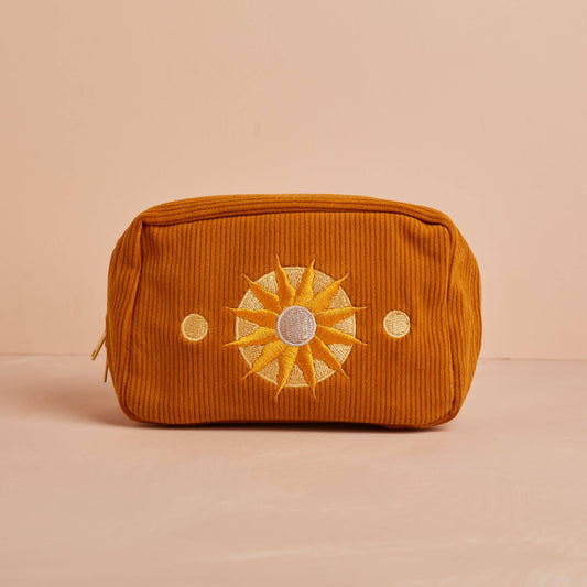 Corduroy Makeup Bag in Burnt Orange By Cai & Jo