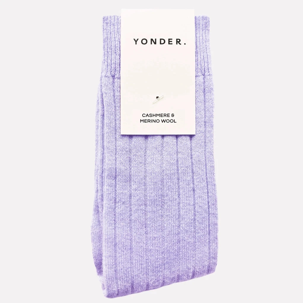 Cashmere and Merino Wool Socks in Lilac By Yonder