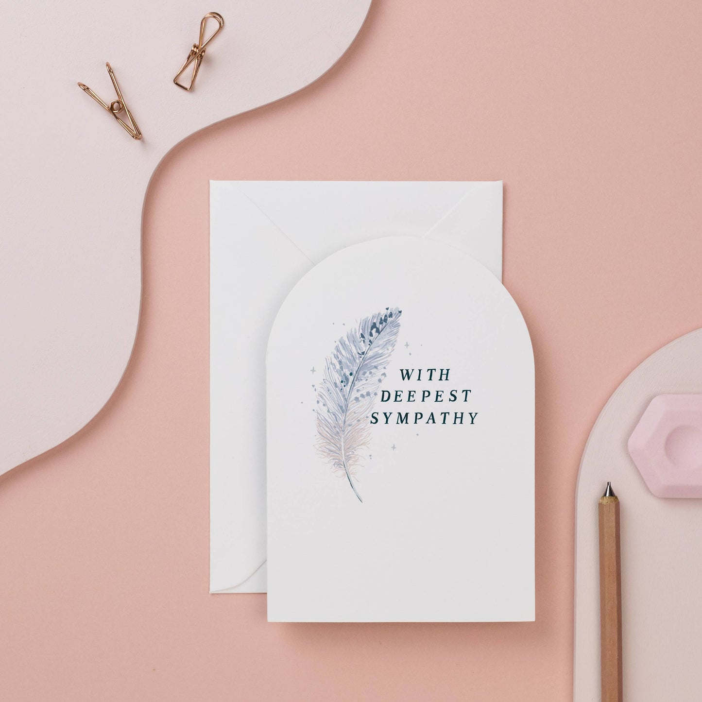 Feather Sympathy Card By Sister Paper Co.