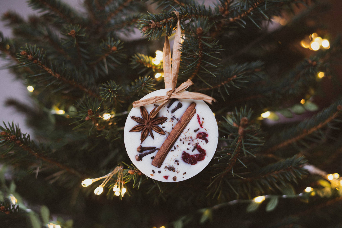 Christmas Scented Tree Wax Decoration - Cranberry Orange and Cinnamon