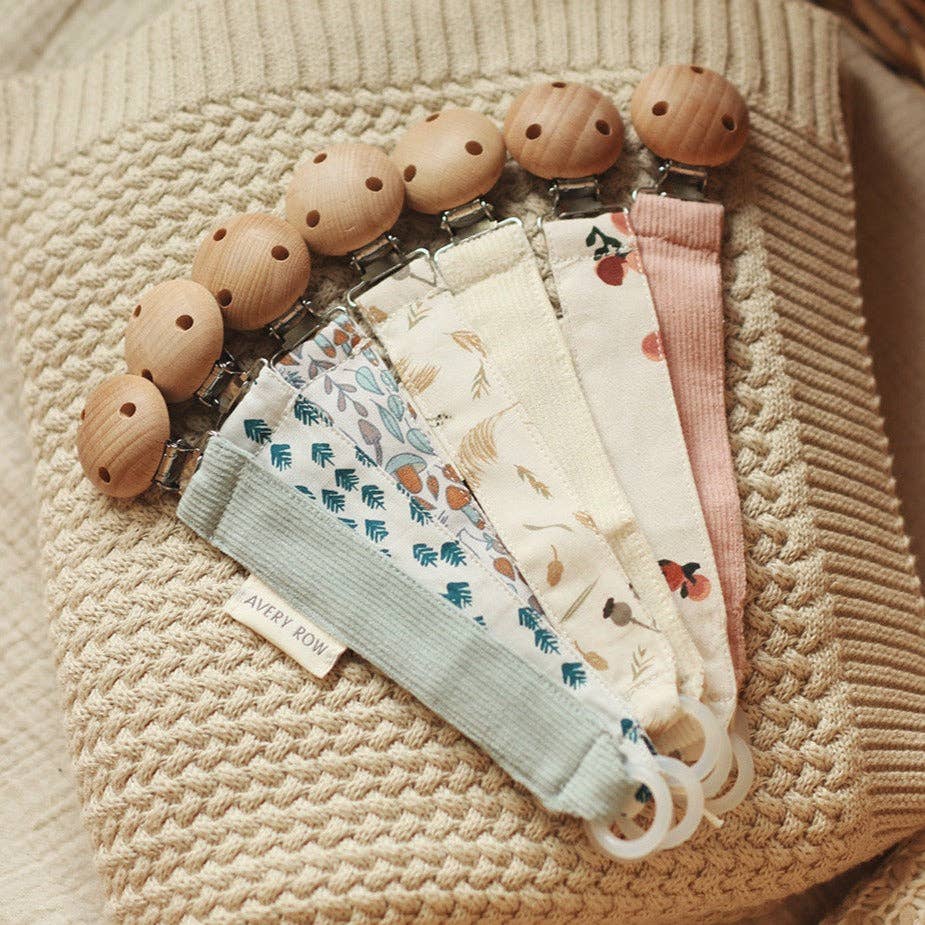 Pacifier holder in Cream Corduroy Organic Cotton by Avery Row