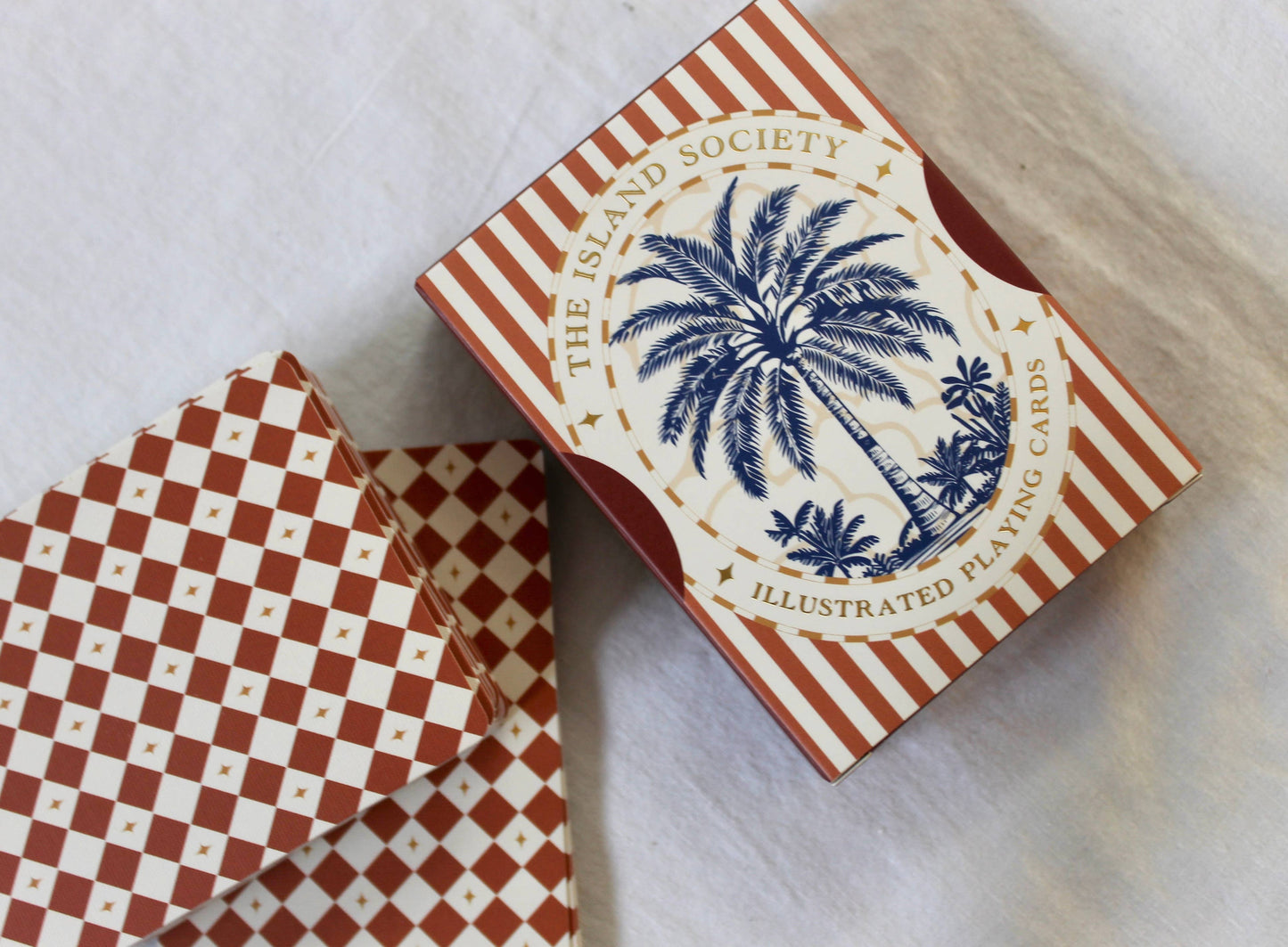 The Island Society Illustrated Playing Cards - Red