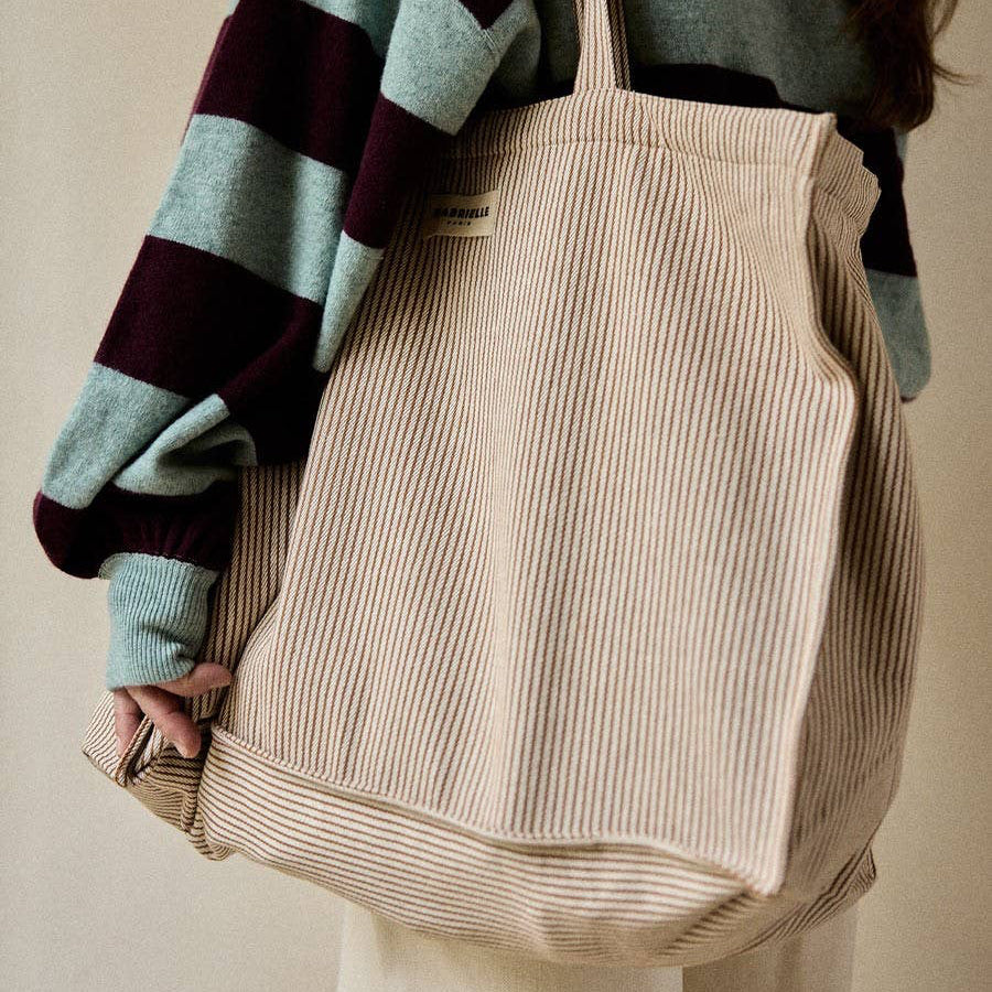 Cotton Weekend Bag Clay Stripe in Gabrielle Paris