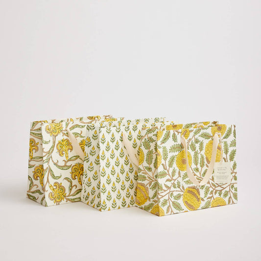 Hand Block Printed Gift Bags (Medium) - Sunshine By Paper Mirchi
