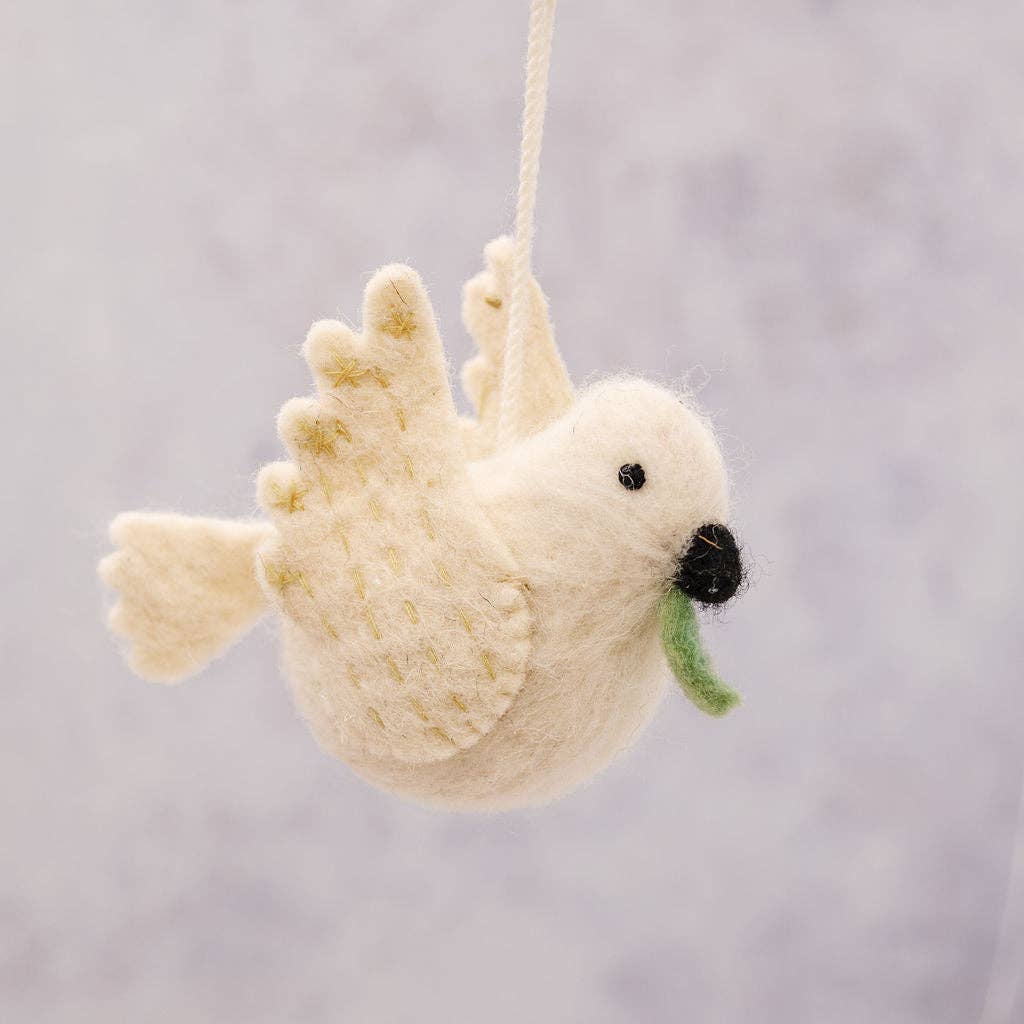 Handcrafted Felt Dove Christmas Tree Decoration