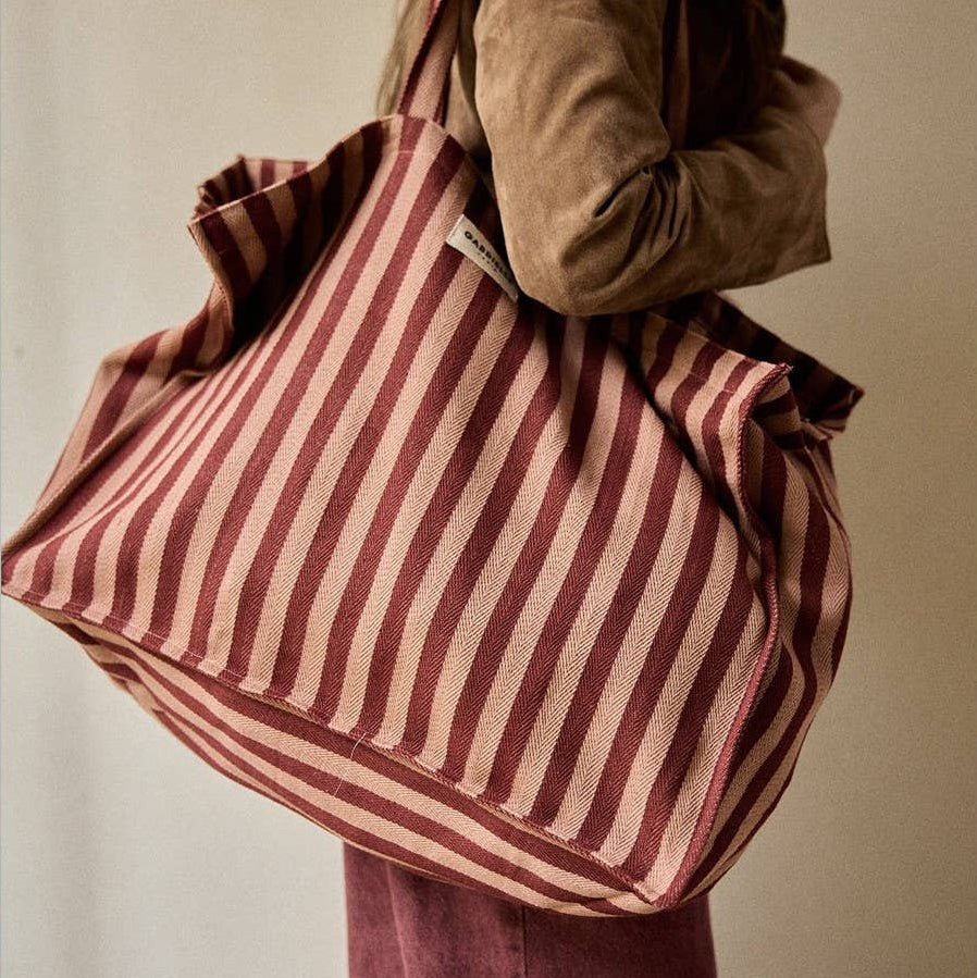 Garance Stripes Cotton Weekend Bag By Gabrielle Paris