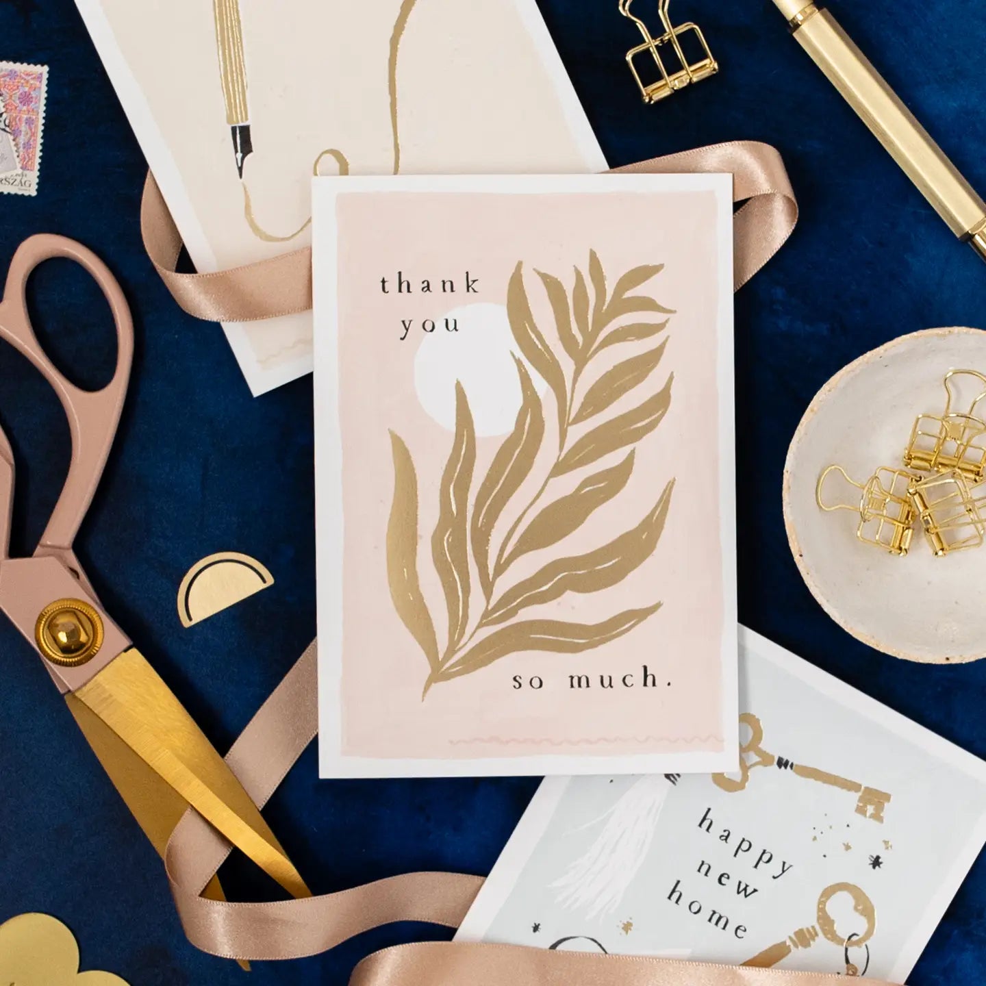 Gold Foil Leaf Thank You Card By Sister Paper Co.