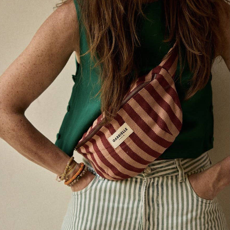 Garance Striped Cotton Bum Bag By Gabrielle Paris
