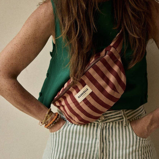 Garance Striped Cotton Bum Bag By Gabrielle Paris