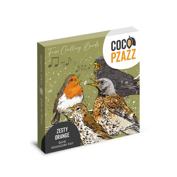 Vegan Four Calling Birds Zesty Orange Dark Choc Bar 80g