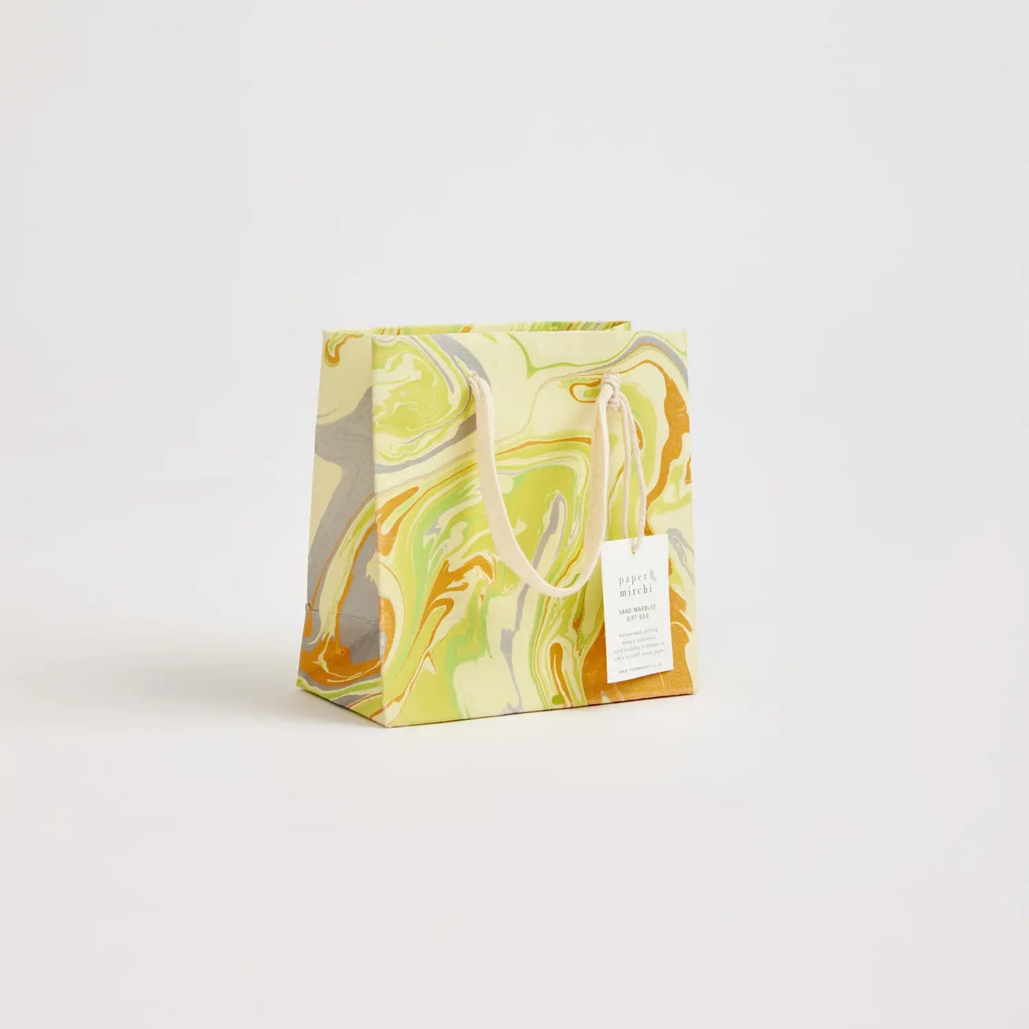 Small Hand Marbled Gift Bag in Pastel By Paper Mirchi