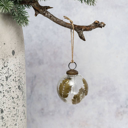 Mouth Blown Glass Leaf Botanical Bauble