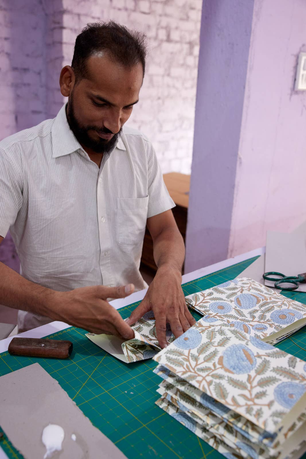 Hand Block Printed Gift Bags (Small) - Blue Stone By Paper Mirchi