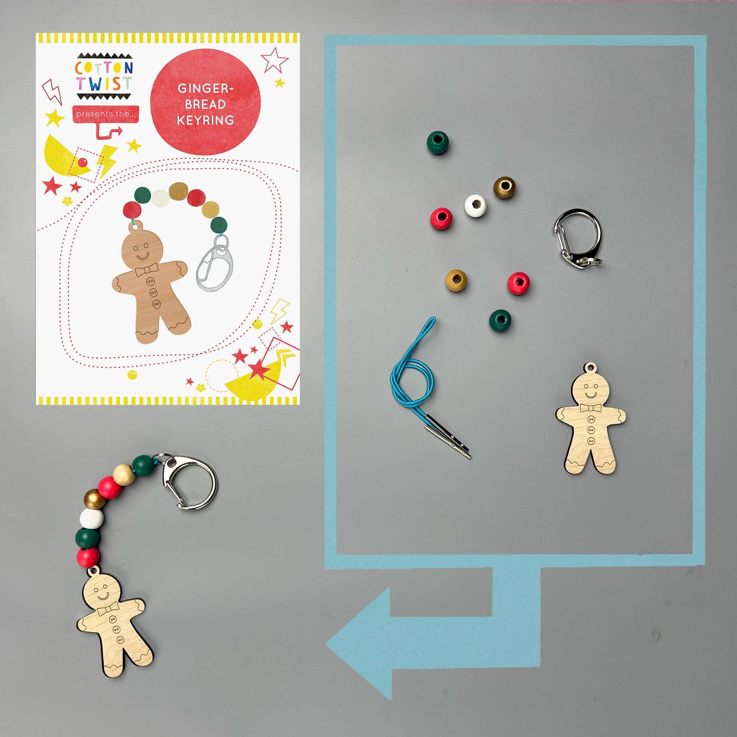 Make Your Own Gingerbread Character Keyring By Cotton Twist