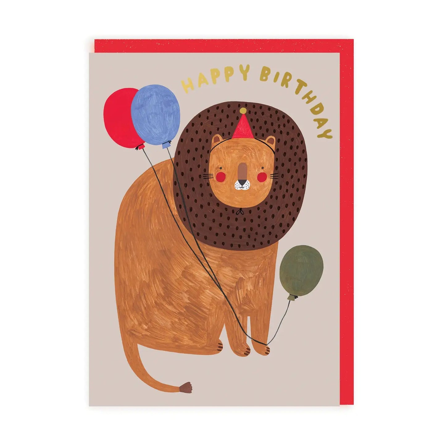 Lions with Balloons Greetings Card