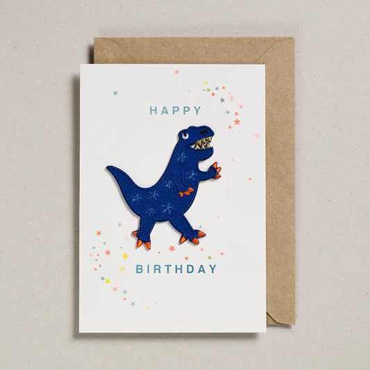 Happy Birthday Blue Dino Card By Petra Boase