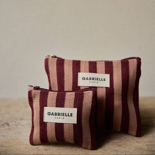 Gabrielle Paris Burgundy and blush cotton purse