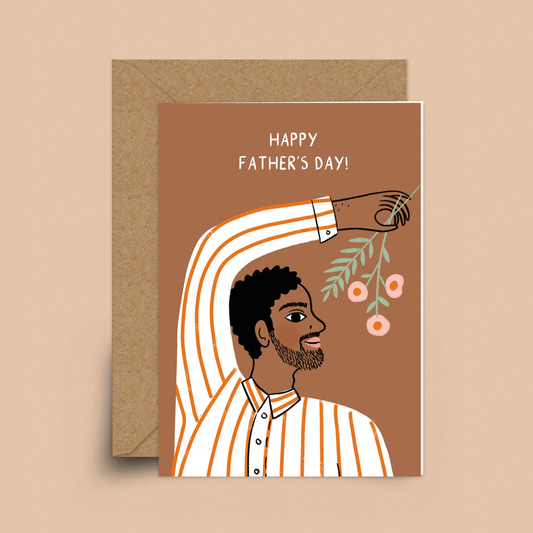 Father's Day Orange Stripes Card By Sakina Saïdi