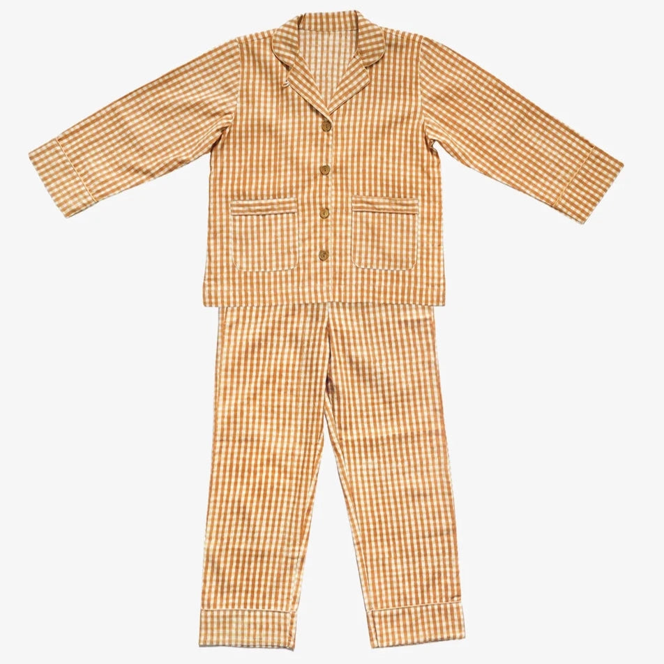 Organic Cotton Pyjamas in Toffee By Yonder