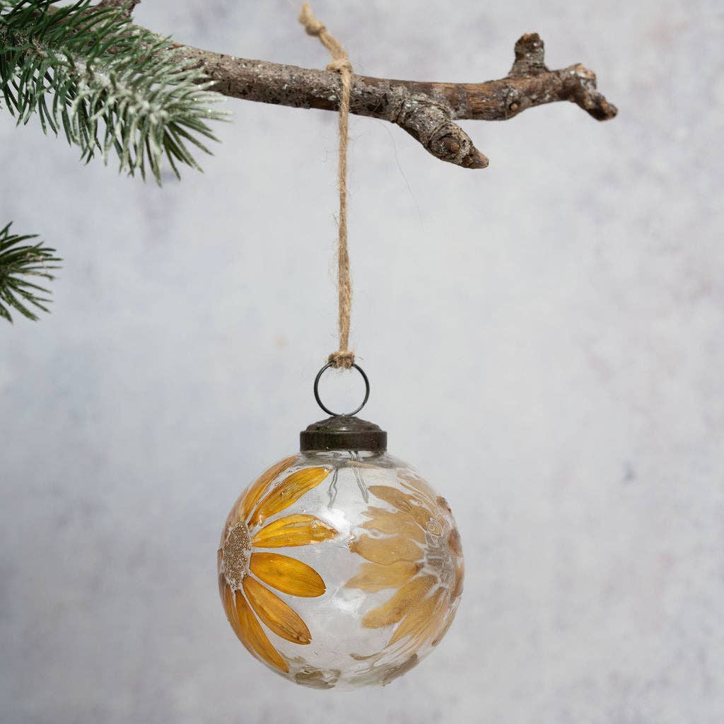 3" Zinnea Flower Botanical Bauble