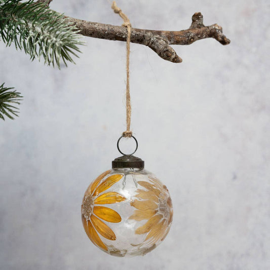 3" Zinnea Flower Botanical Bauble