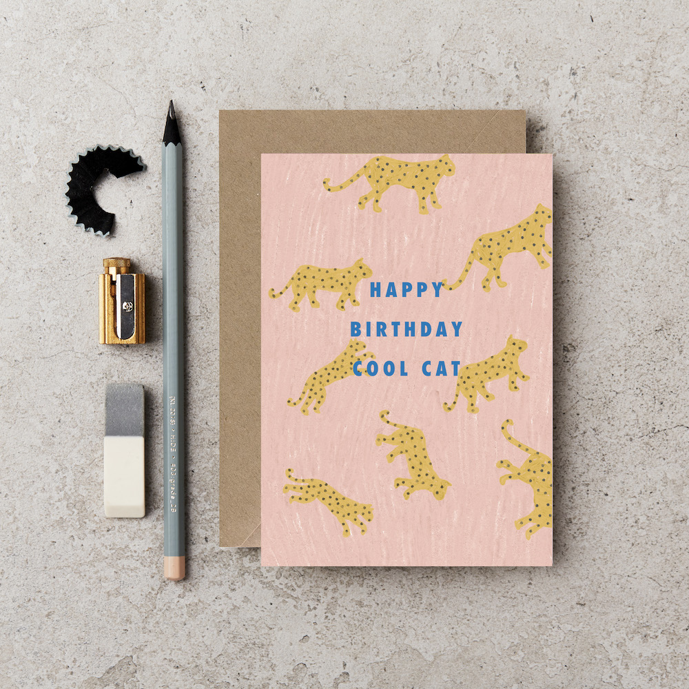 Cool Cat Birthday Card By Katie Leamon