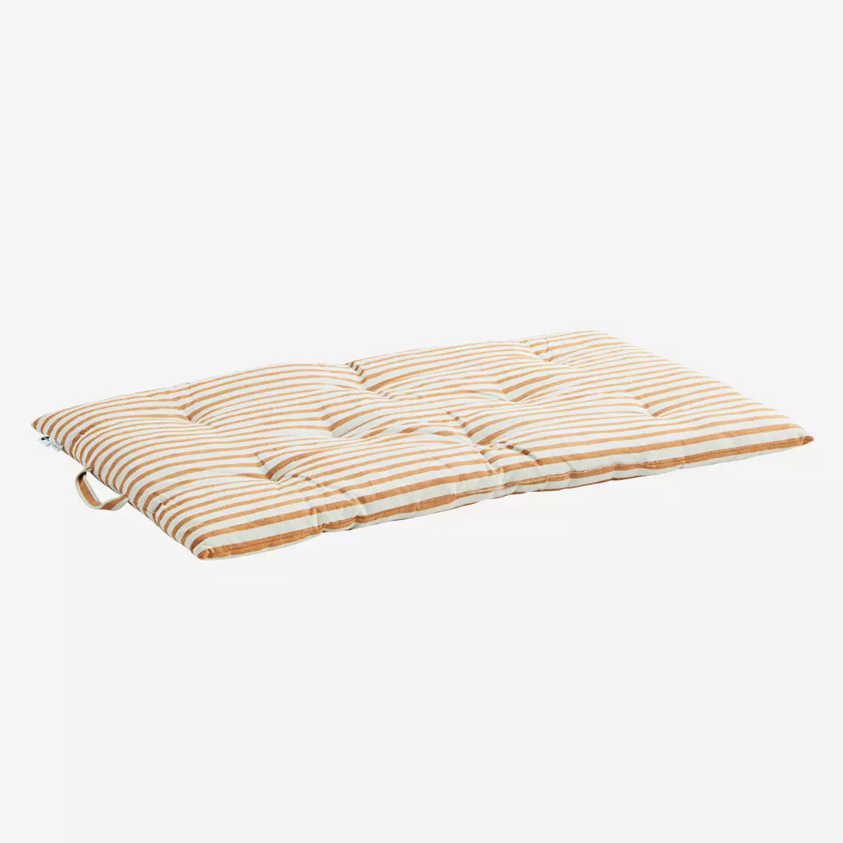 Striped Cotton Mattress in Off White & Dark Honey By Madam Stoltz
