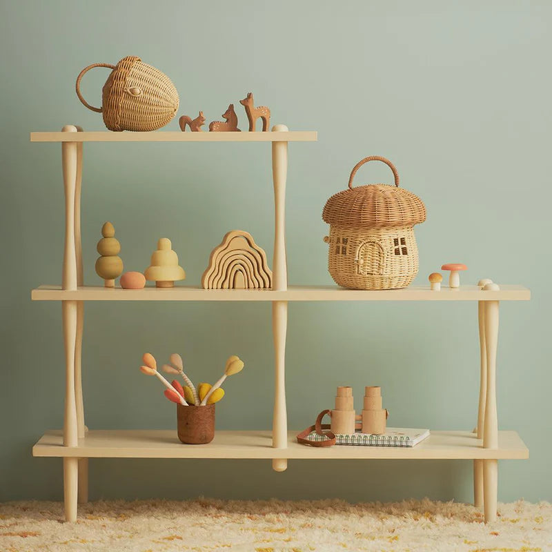 Rattan Mushroom Basket in Natural By Olli Ella