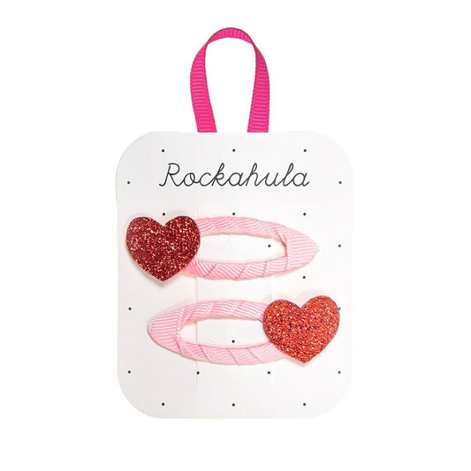 Love Heart Glitter Clips By Rockahula