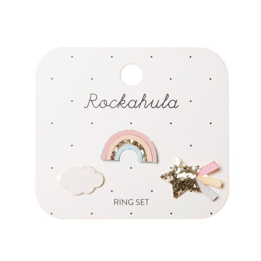 Shimmer Rainbow Ring Set By Rockahula