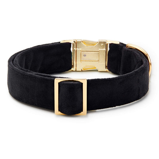 Black Velvet Dog Collar By The Foggy Dog (LAST ONE)