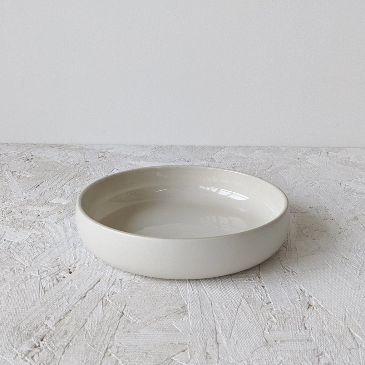 20cm Stoneware Pasta Bowl or Dinner Plate In Matte White