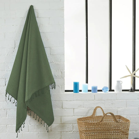 Terry Fouta Towel In Olive