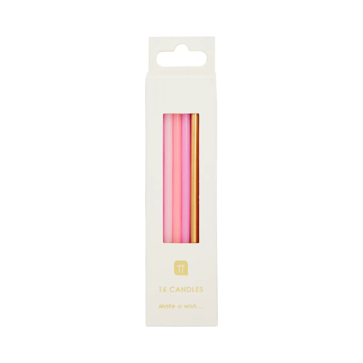 Long Pink & Gold Birthday Candle Pack By Talking Tables