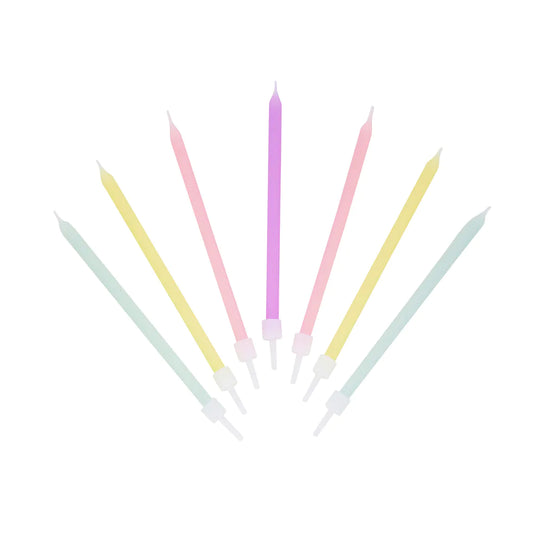 Long Pastel Coloured Birthday Candle Pack By Talking Tables