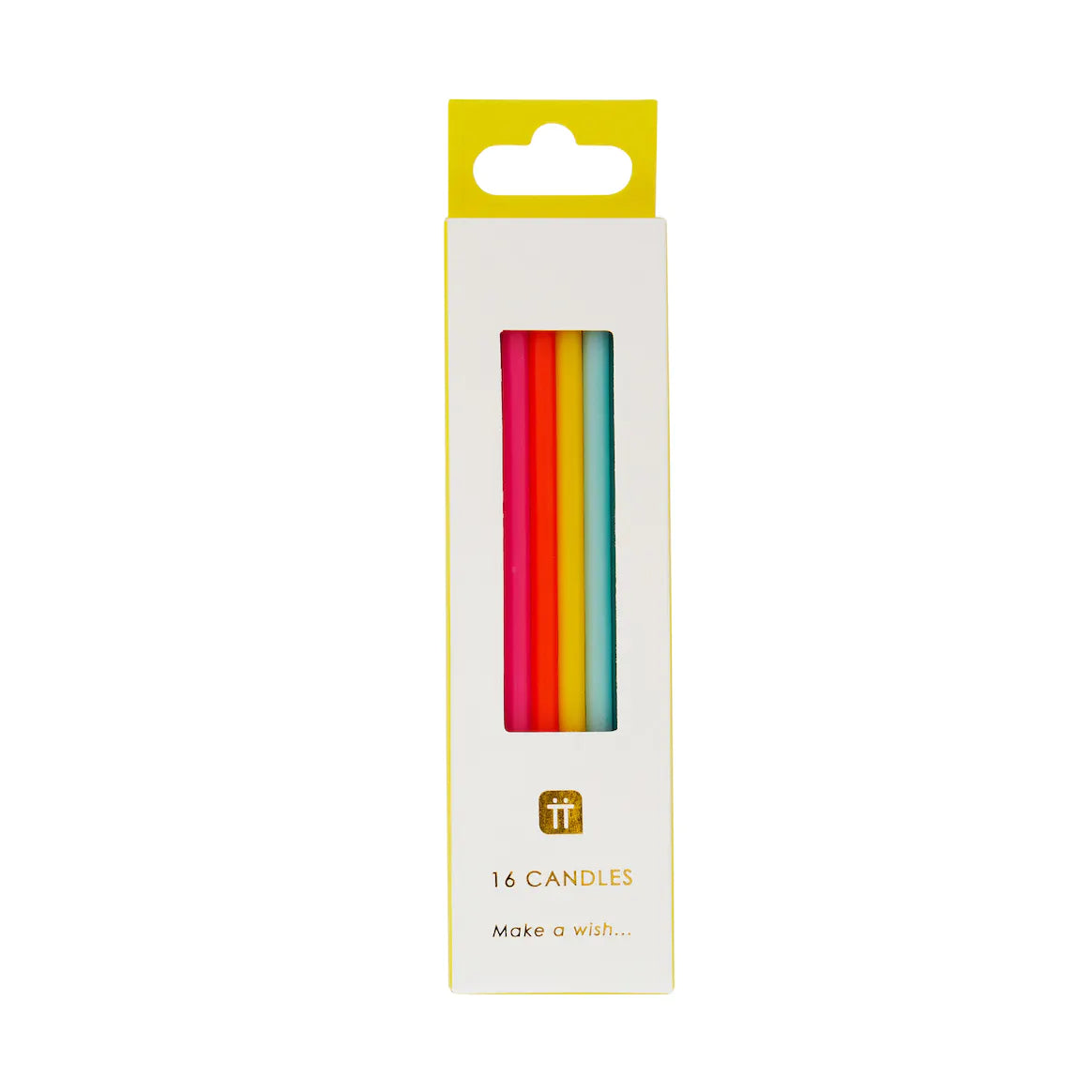 Long Rainbow Colour Birthday Candle Pack By Talking Tables
