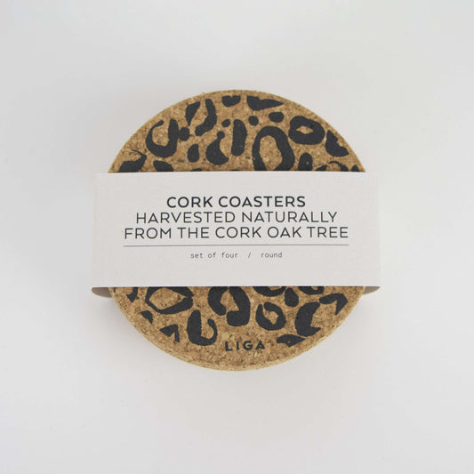 Cork Coaster Set - Leopard Print made By Liga