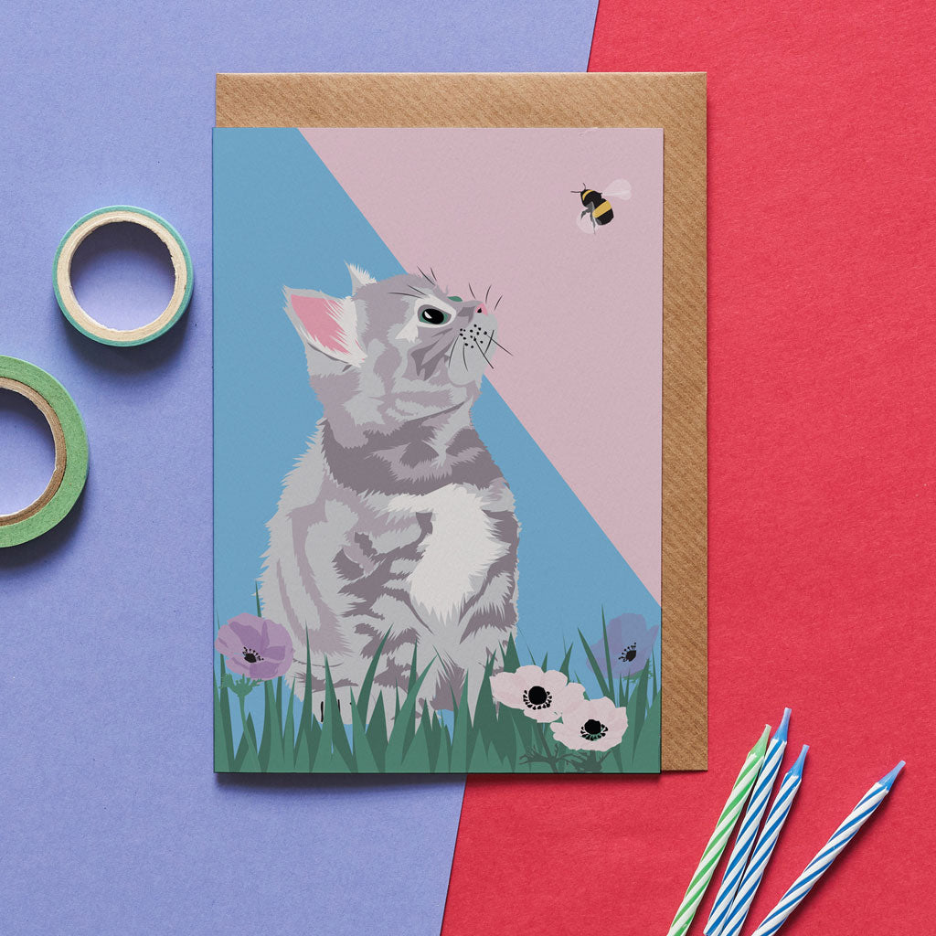 Smokey The Kitten with the Bee Card By Lorna Syson Media 1 of 1